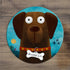 Chocolate Labrador - Personalised Pooch Circular Glass Art Worktop Saver